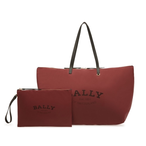 BALLY 摺疊旅行托特包 -經典紅 (XL)